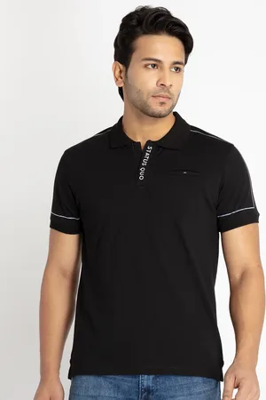 Status Quo Men Polo Collar Cotton T-shirt