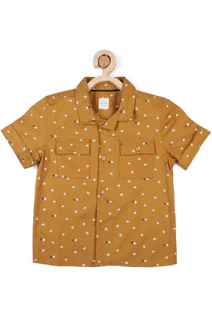 Peter England Boys Floral Printed Cotton Casual Shirt