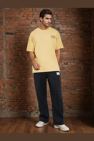 Styli Men Fleece Pintuck Wide Leg Jogger