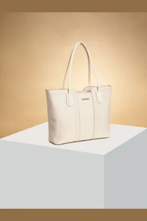 Pantaloons Colourblocked PU Oversized Shopper Tote Bag with Cut Work
