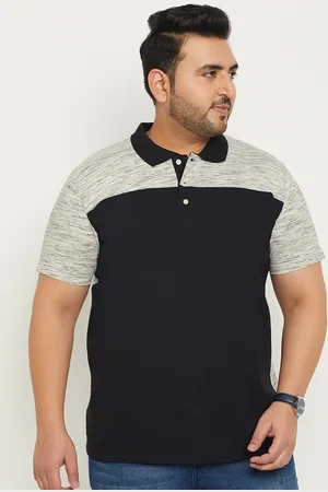 Bigbanana Plus Size Colourblocked Polo Collar Bio Finish Pure Cotton T-shirt