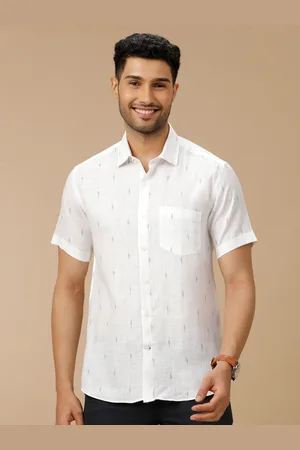 Linen Club Men Printed Contemporary Slim Fit Pure Linen Casual Shirt