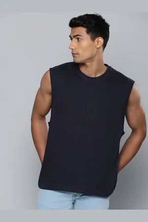 HARVARD Men Navy Blue Round Neck T-shirt
