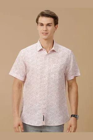 Linen Club Men Contemporary Slim Fit Spread Collar Pure Linen Shirt