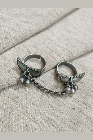 Molcha Oxidised Adjustable Finger Ring