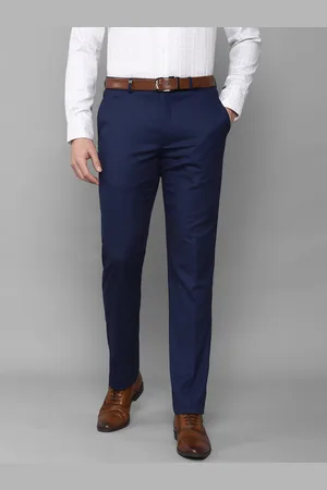 Louis Philippe Men Navy Blue Slim Fit Trousers