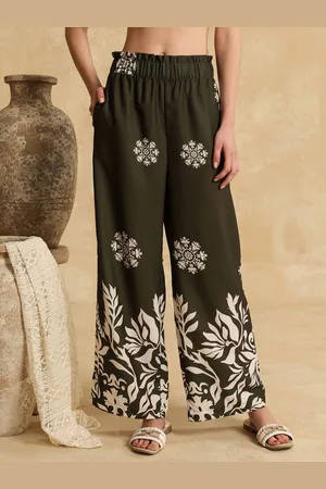 Kazo Women Printed Parallel Trousers