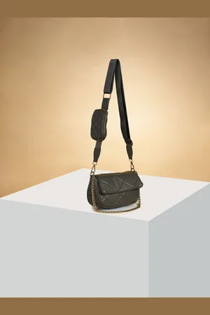 Pantaloons Colourblocked PU Structured Sling Bag with Tasselled