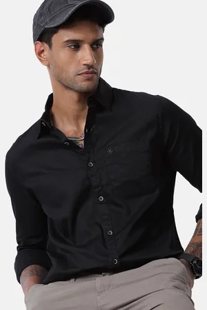 WROGN Men Custom Spread Collar Solid Cotton Casual Shirt