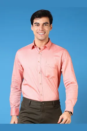 V-Mart Men Slim Fit Spread Collar Solid Cotton Formal Shirt