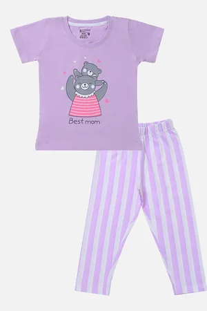 BodyCare Girls Printed T-shirt with Pyjamas