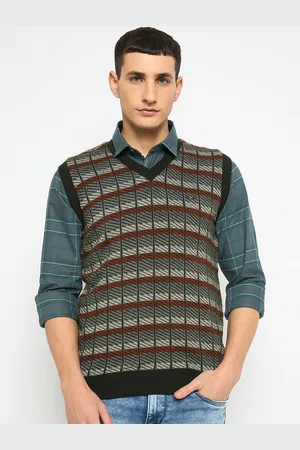 Duke Men Striped V-Neck Pullover Sweater