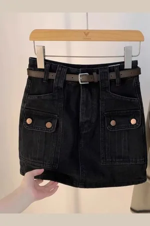 DressBerry Denim A-Line Above Knee Skirt