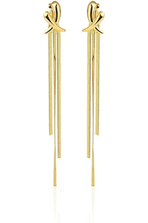 Kazo Gold-Plated Contemporary Tasselled Drop Earrings