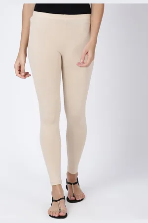 Soch Women Beige Solid Cotton Leggings