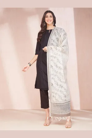 Fabindia Ethnic Motifs Block Printed Tasselled Dupatta