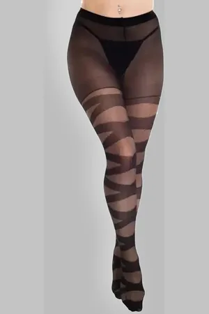 BAESD Striped Semi Sheer PantyHose Stockings