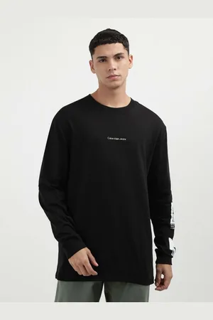 Calvin Klein Men Solid Round Neck Cotton Relaxed Fit T-Shirt