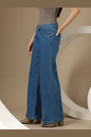 Chemistry Women Wide Leg Stretchable Slit Jeans
