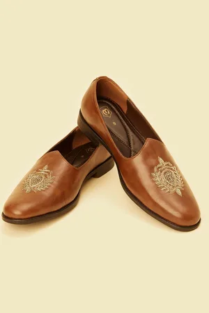 Manyavar Men Self Design Loafer Style Mojaris