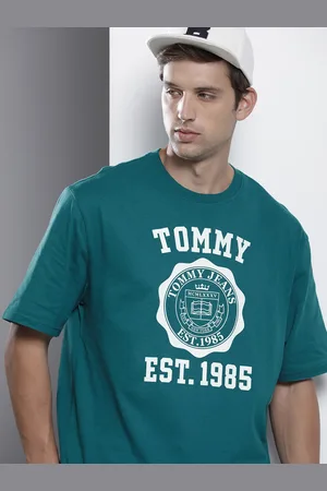 Tommy Hilfiger Men Brand Logo Printed Pure Cotton Oversized T-shirt