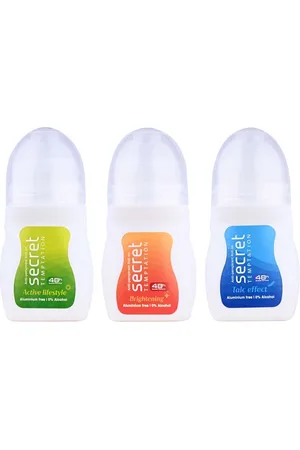 Secret Temptation Set Of 3 Active Lifestyle, Brightening & Talc Effect Roll-0n 150ML