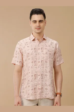 Linen Club Men Contemporary Slim Fit Spread Collar Shirt