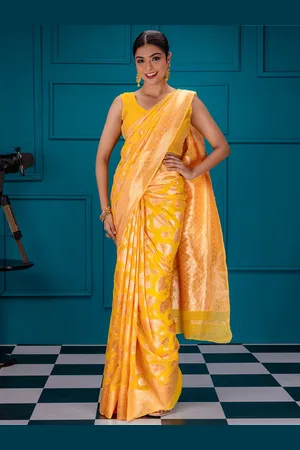 Mimosa Woven Design Banarasi Zari Saree