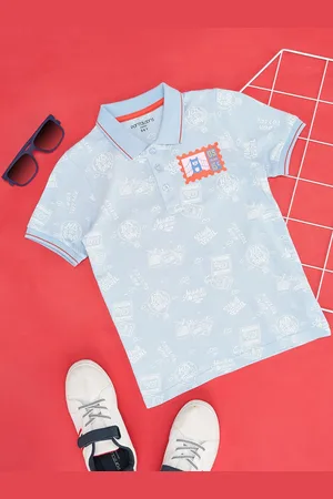 Pantaloons Boys Graphic Printed Polo Collar Short Sleeves Cotton T-shirt