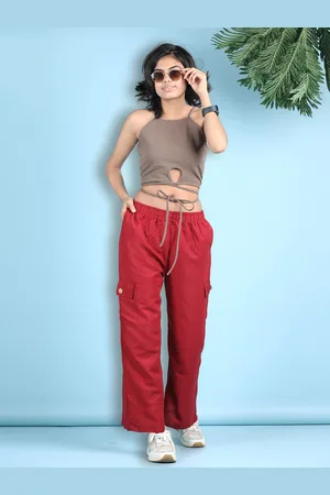 Cutiekins Girls Shoulder Straps Crop Top With Cargo Trousers