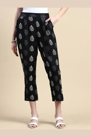 De Moza Women Ethnic Motifs Printed High-Rise Trousers