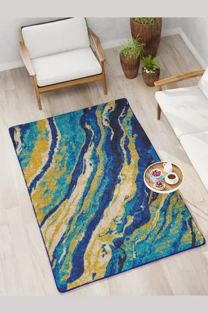 Bianca Multicoloured Abstract Polyester Non-Slip Floor Mat