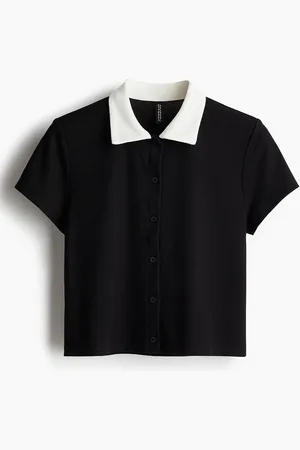 H&M Ribbed Short-Sleeved Shirt