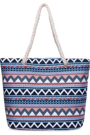 Diva Dale Women Blue Geometric Printed Oversized Water Resistant Structured Tote Bag