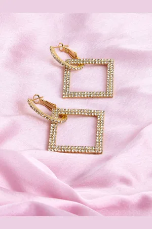 Kazo Gold-Plated Contemporary Drop Earrings