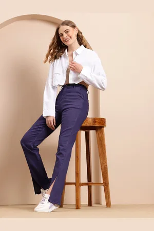 Mast & Harbour Women Straight Fit High-Rise Stretchable Jeans