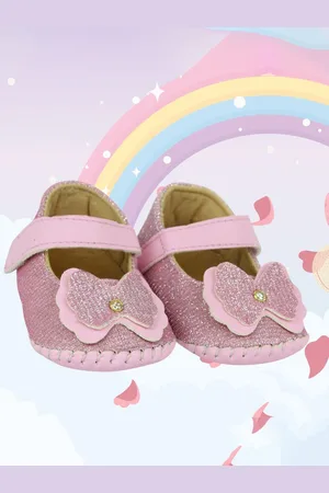 Neska Moda Girls Bow Detail Cotton Booties