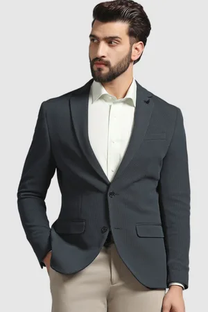 Blackberrys Self-Design Shawl Collar Long Sleeves Slim-Fit Single-Breasted Blazer