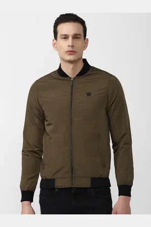 V Dot Men Brown Bomber Jacket