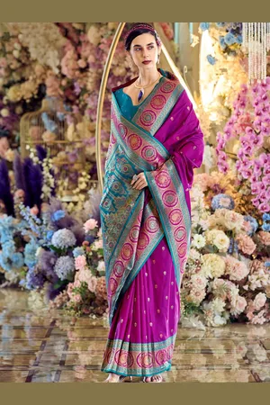 Satrani Woven Design Zari Pure Silk Banarasi Saree