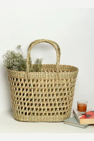 HABERE INDIA Textured Eco Friendly Shopper Jute Handheld Bag