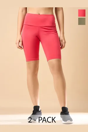 Color Capital Women Pack Of 2 High Rise Above Knee Gym Tights