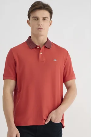 GANT Men Solid Polo Collar Cotton T-shirt