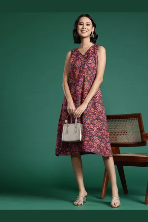 Sangria Floral Print Wrap Dress