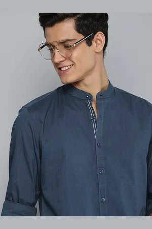 Mast & Harbour Men Navy Blue Casual Pure Cotton Shirt