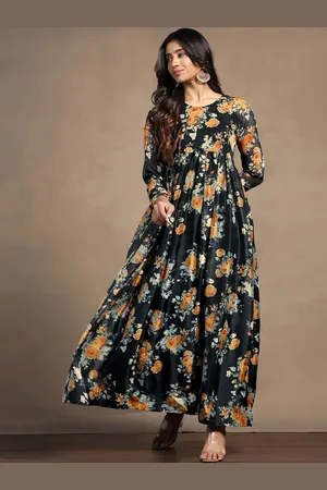 Moda Rapido Floral Printed Tabby Organza Maxi Dress