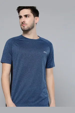Slazenger Men Blue Solid Raglan Sleeves T-shirt