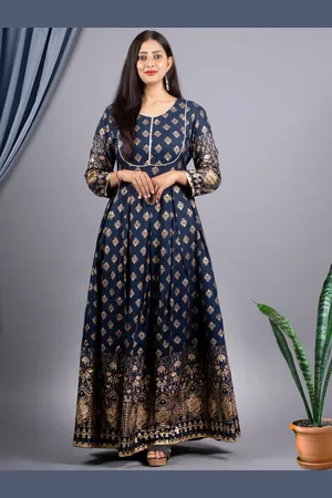 Kalini Ethnic Motifs Printed Fit & Flare Maxi Ethnic Dress