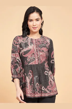 Marigold Lane Women Ethnic Motifs Printed Peplum Top