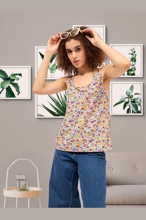 DressBerry Floral Print Cotton Tank Top